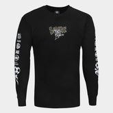 Camiseta Manga Longa Santos Fish Drip Masculina - Preto