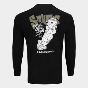 Camiseta Manga Longa Santos Fish Drip Masculina - Preto