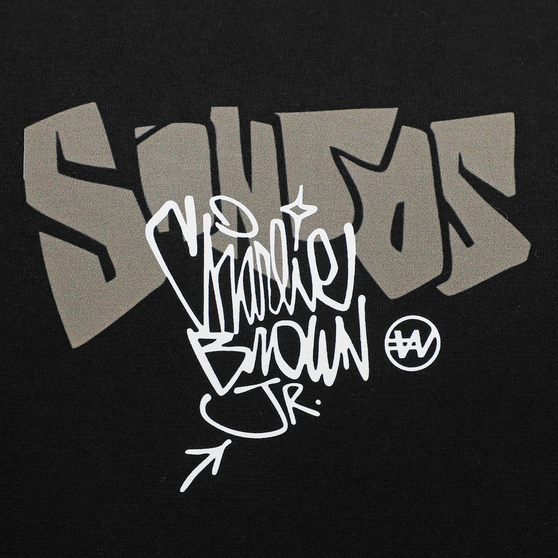 Camiseta Manga Longa Santos Fish Drip Masculina - Preto