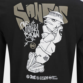 Camiseta Manga Longa Santos Fish Drip Masculina - Preto