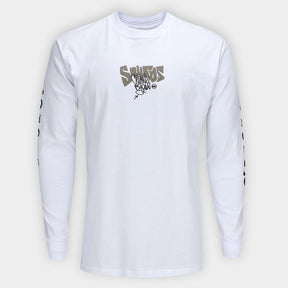 Camiseta Manga Longa Santos Fish Drip Masculina - Branco