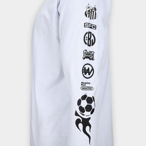 Camiseta Manga Longa Santos Fish Drip Masculina - Branco