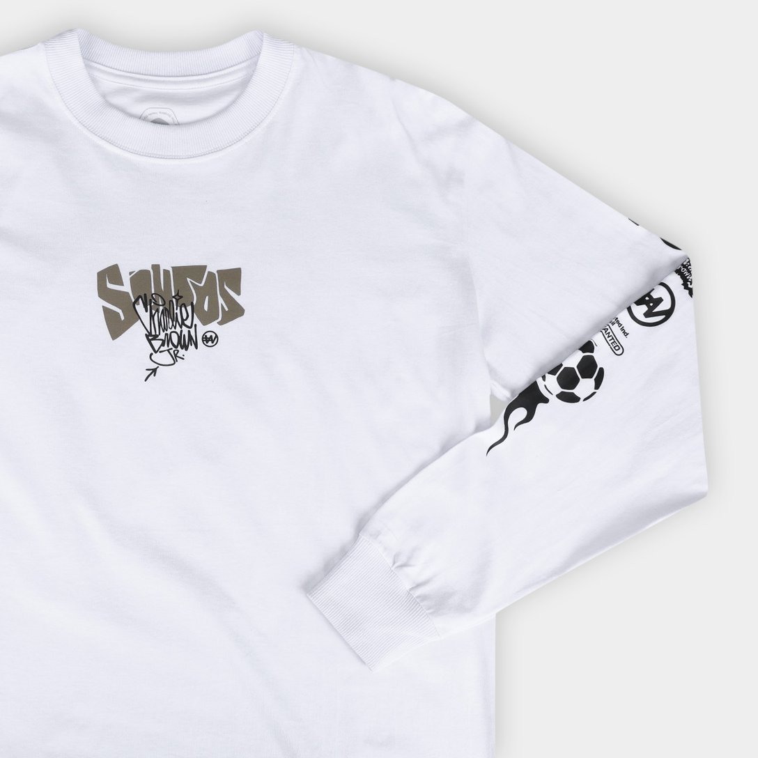 Camiseta Manga Longa Santos Fish Drip Masculina - Branco