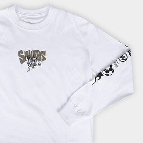 Camiseta Manga Longa Santos Fish Drip Masculina - Branco