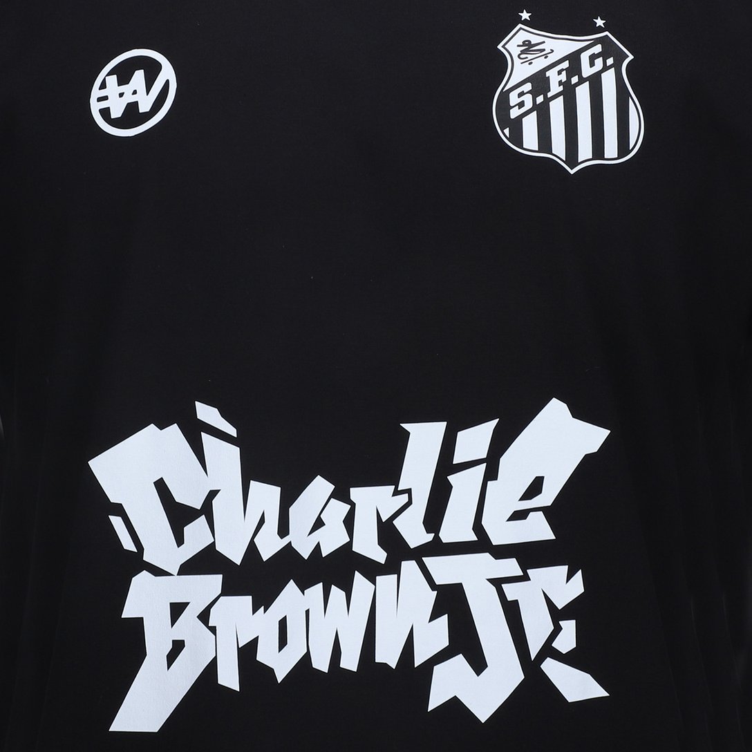 Camiseta Santos Joga Bola Masculina - Preto