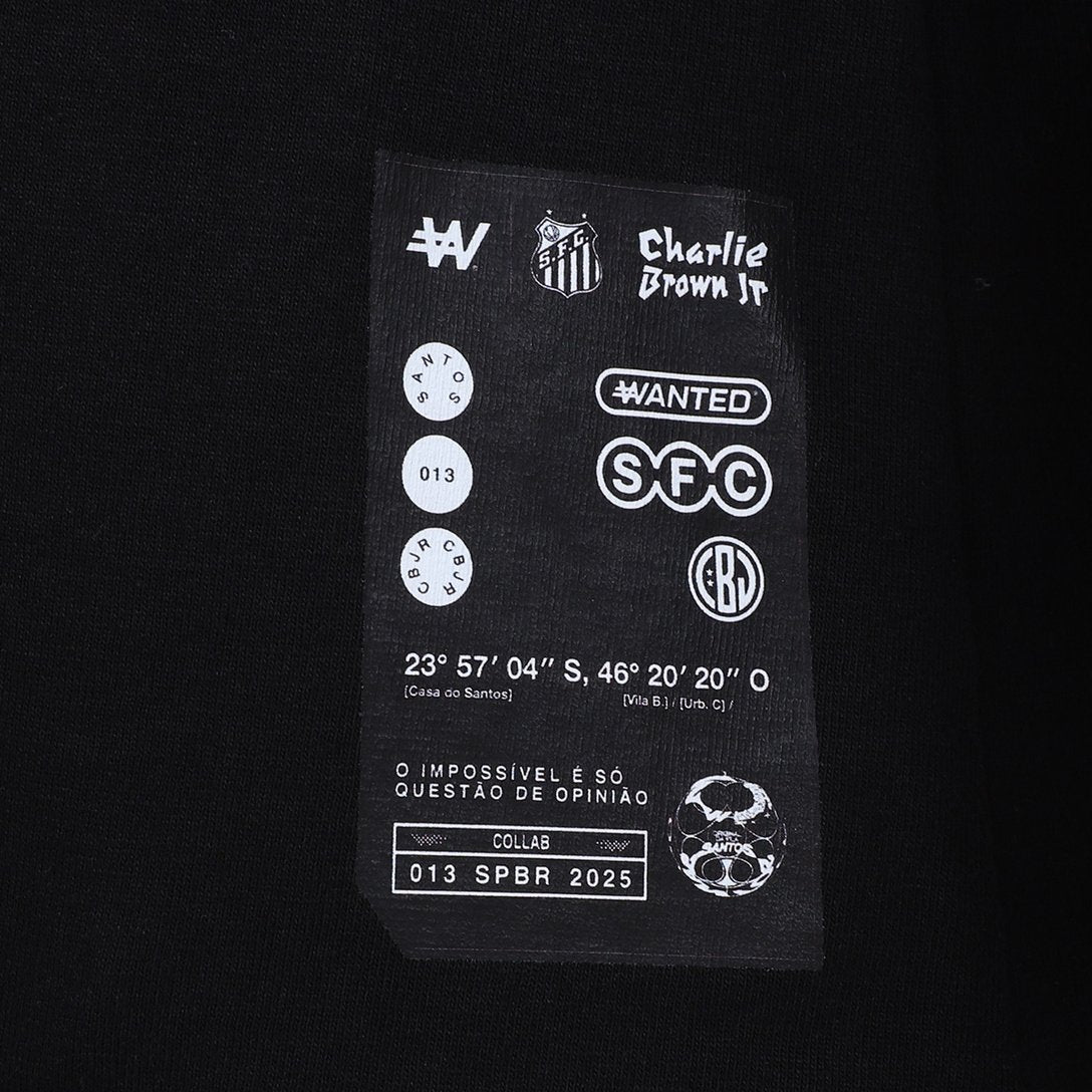 Camiseta Santos Joga Bola Masculina - Preto