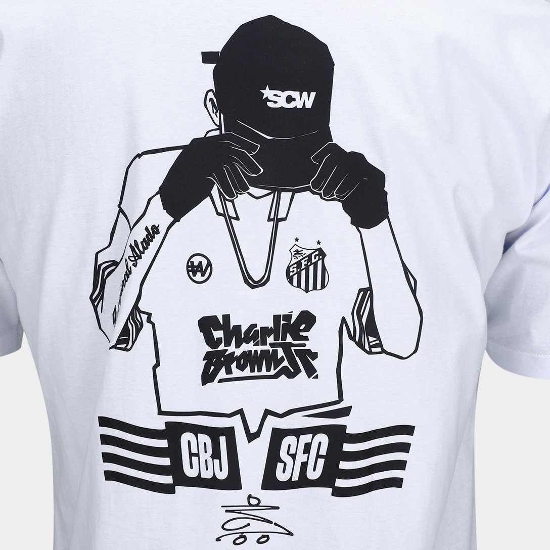 Camiseta Santos Joga Bola Masculina - Branco