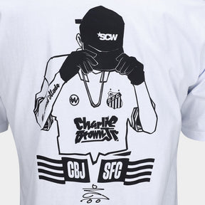Camiseta Santos Joga Bola Masculina - Branco