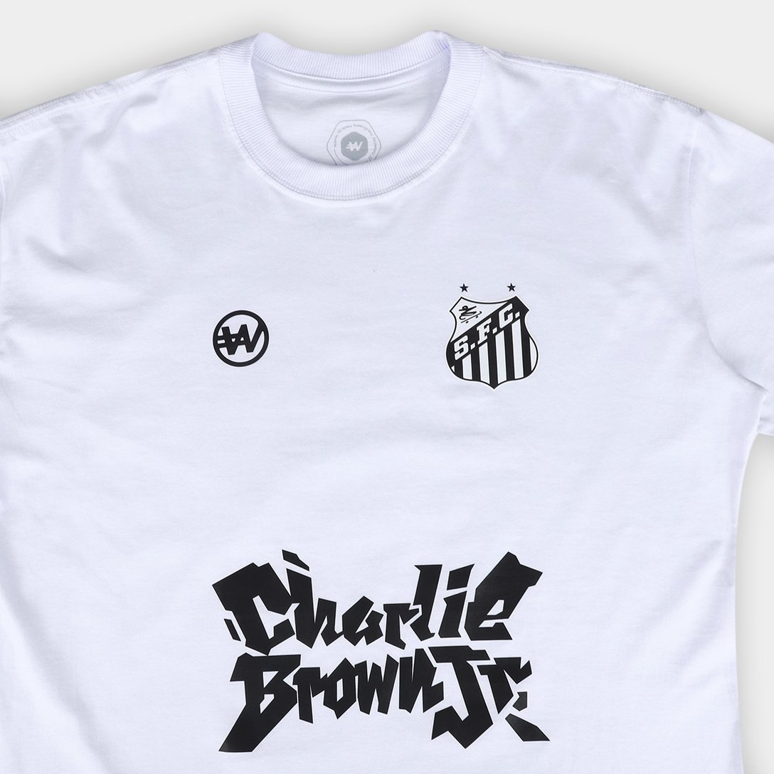 Camiseta Santos Joga Bola Masculina - Branco